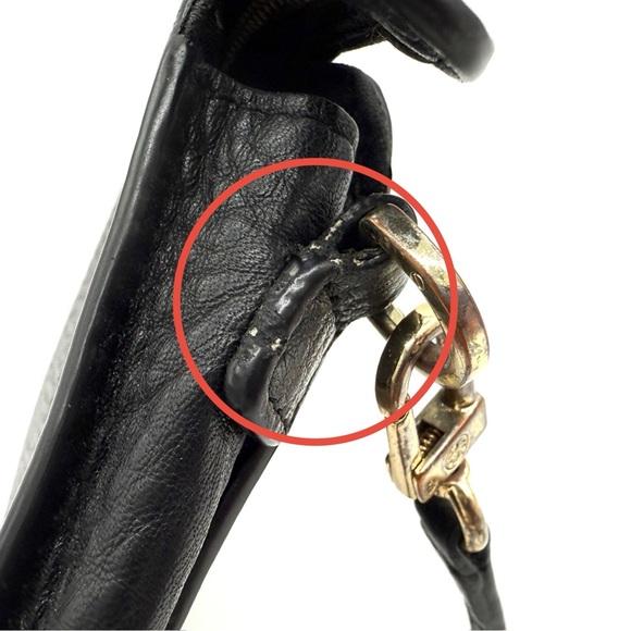 GUC Tory Burch Pebbled Leather Wallet Crossbody Bag in Black - Picture 12 of 16